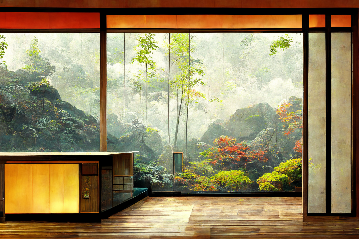 Japanese Mountain House, Print